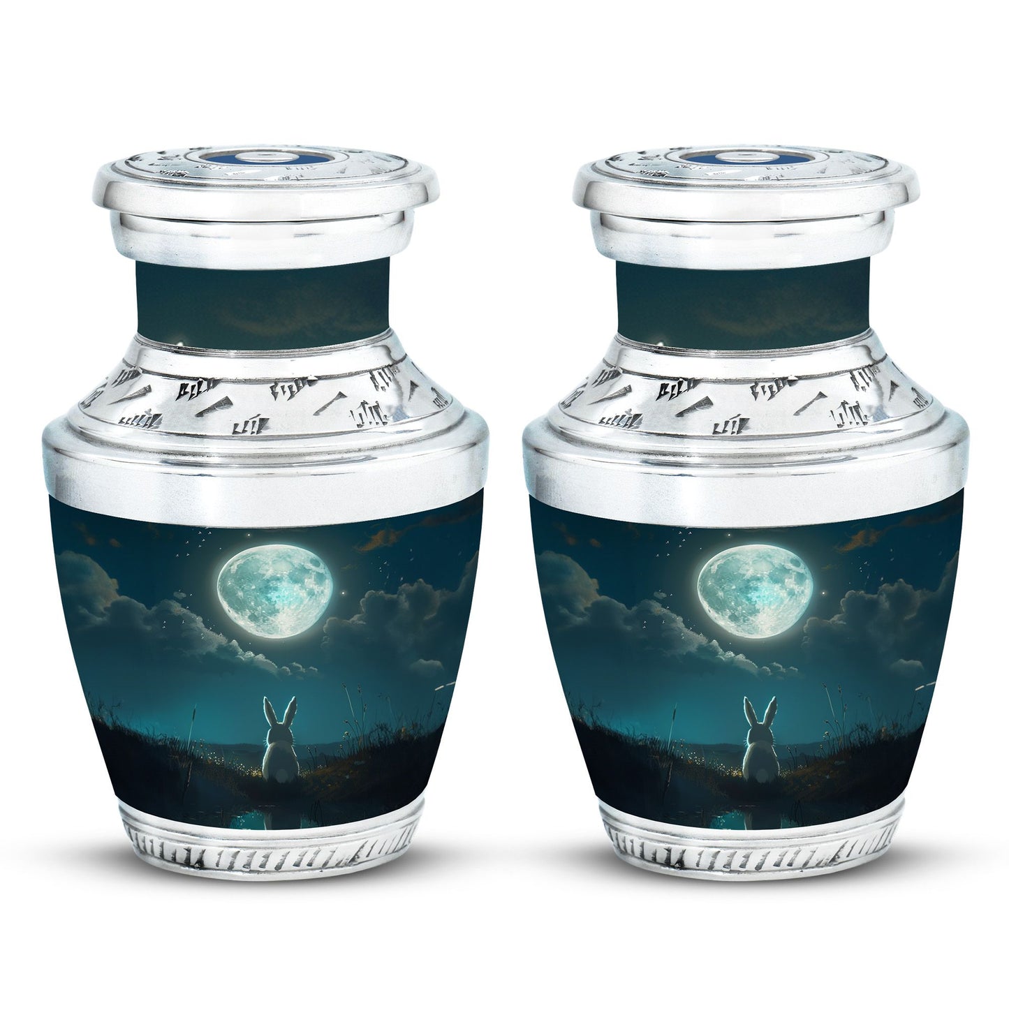 White Personalized Galaxy Cremation Urn for Human Ashes - 10-inch, 200 cu in - Yatskia