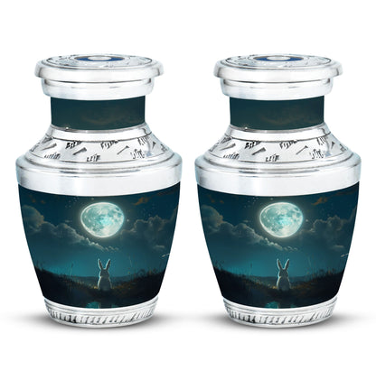 White Personalized Galaxy Cremation Urn for Human Ashes - 10-inch, 200 cu in - Yatskia