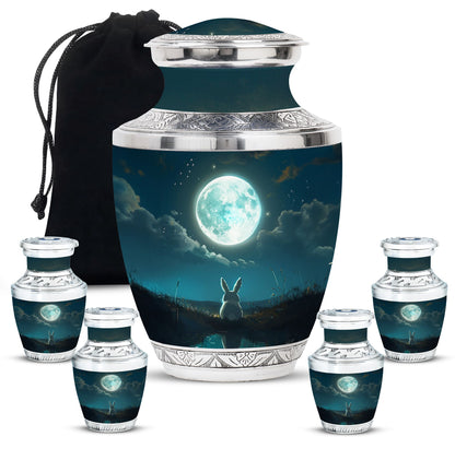 White Personalized Galaxy Cremation Urn for Human Ashes - 10-inch, 200 cu in - Yatskia