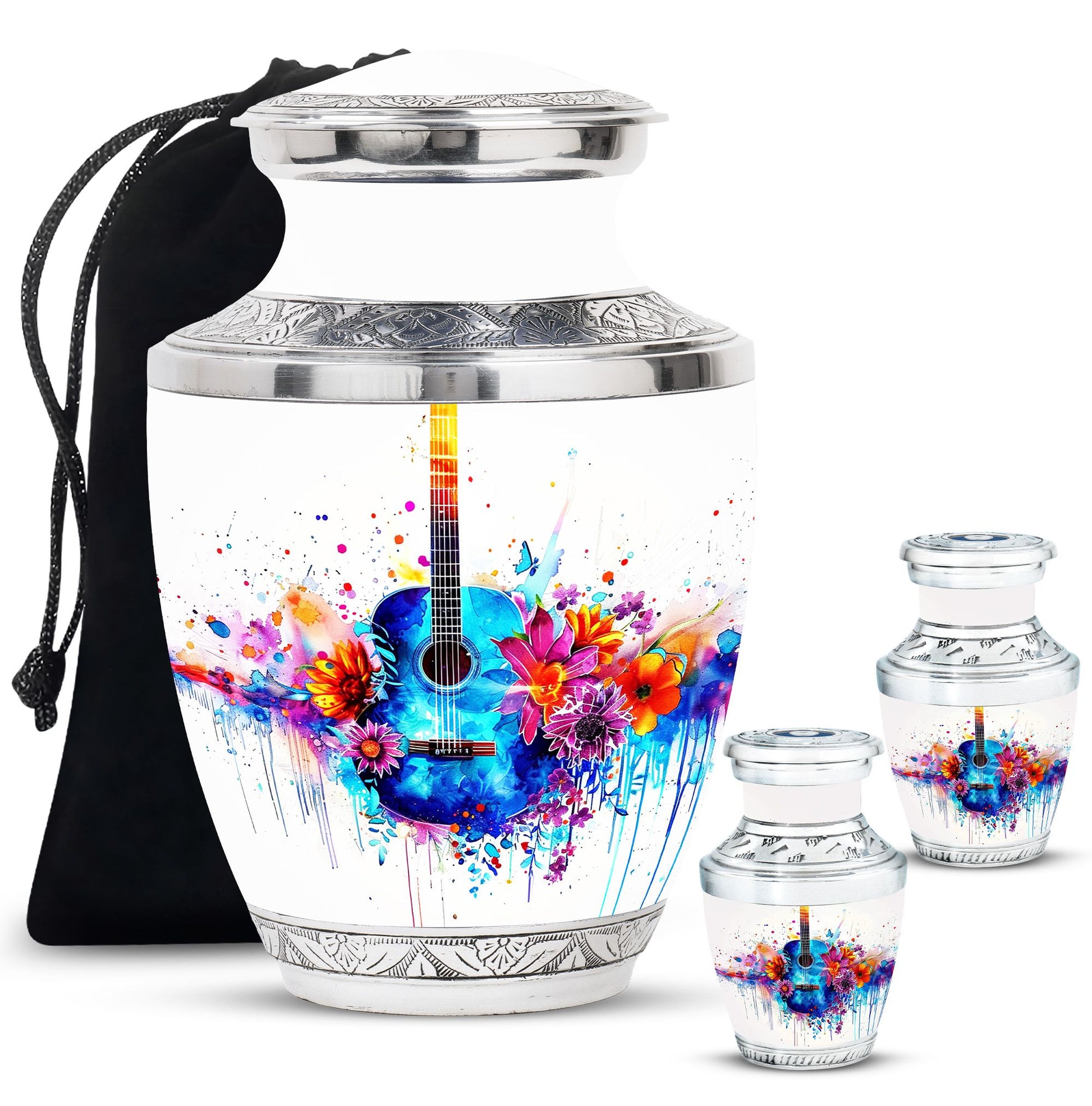 Guitar Urn For Ashes Adult Male Large Funeral, Ashes Urn For Ashes