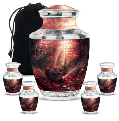 Personalized Guitar Cremation Urn for Men - 10-inch, 200 cu in - Yatskia