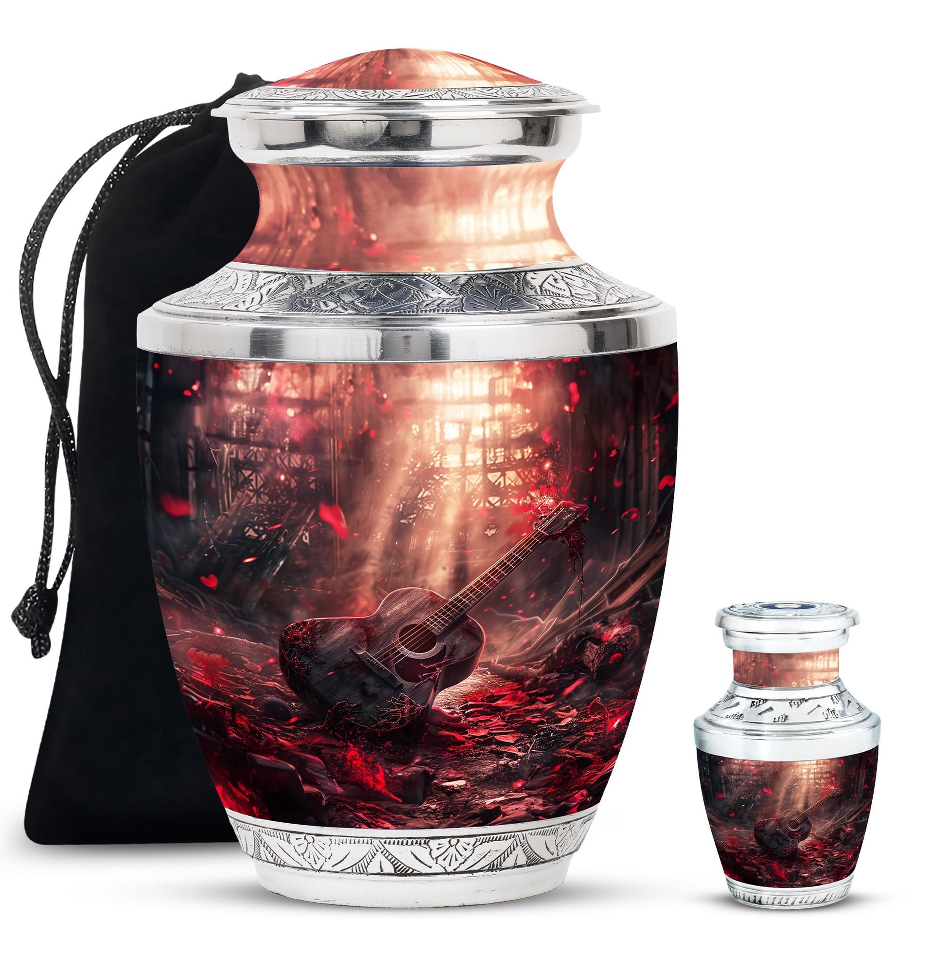 Guitar Cremation Urns For Large Human Ashes - Funeral Urns For Men