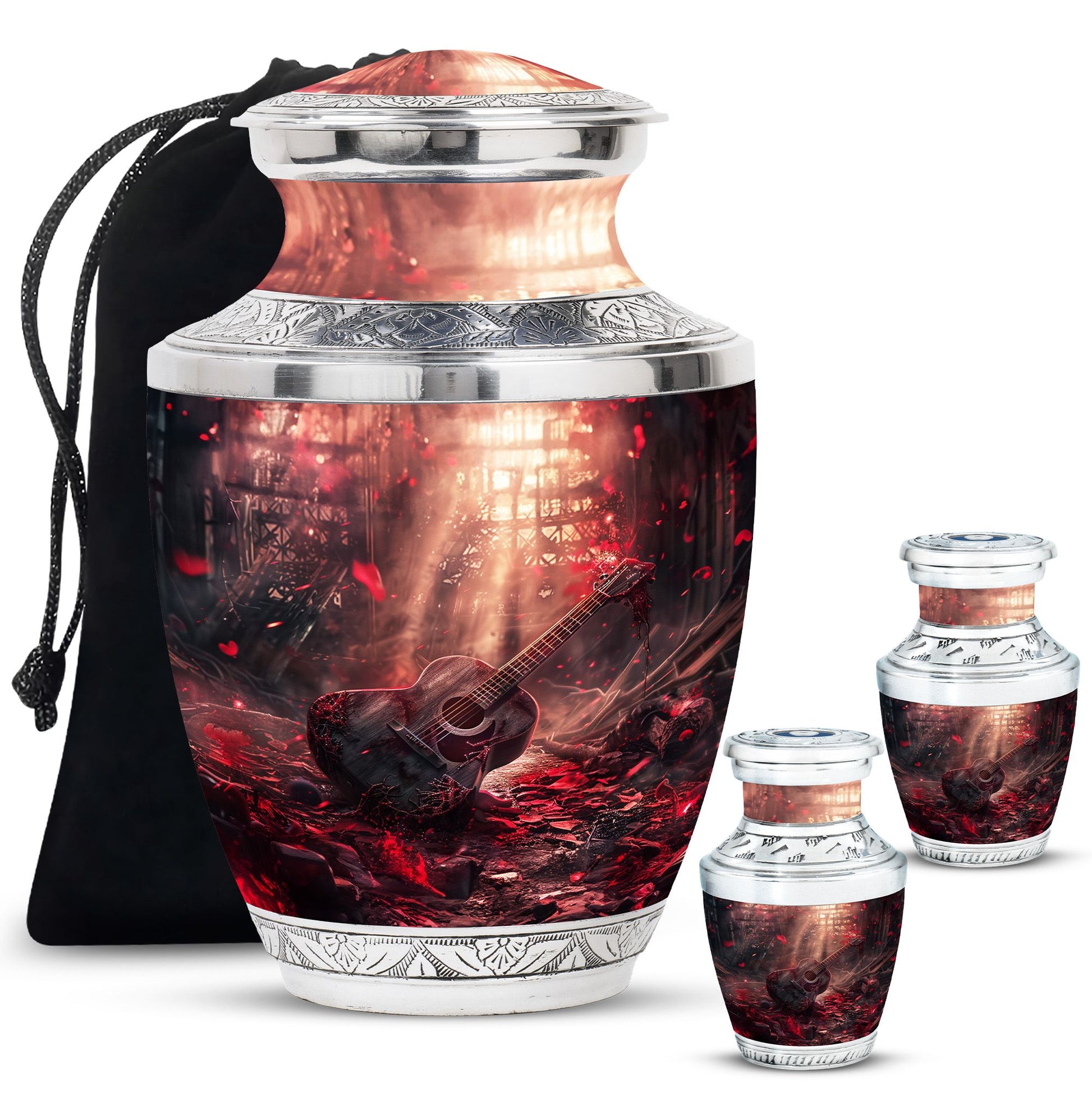 Guitar Cremation Urns For Large Human Ashes - Funeral Urns For Men