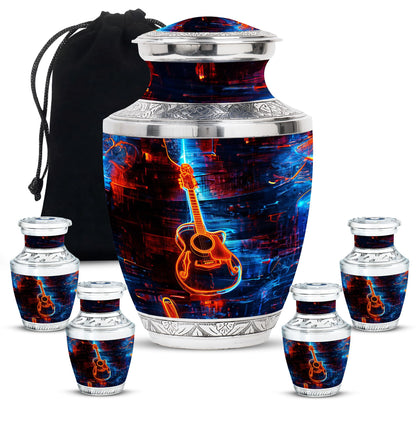 Personalized Guitar Cremation Urn for Human Ashes - 10-inch, 200 cu in - Yatskia