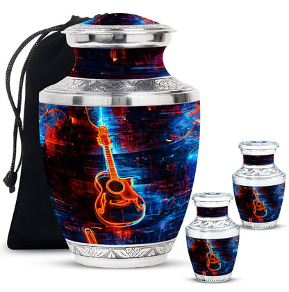 Personalized Guitar Cremation Urn for Human Ashes - 10-inch, 200 cu in - Yatskia