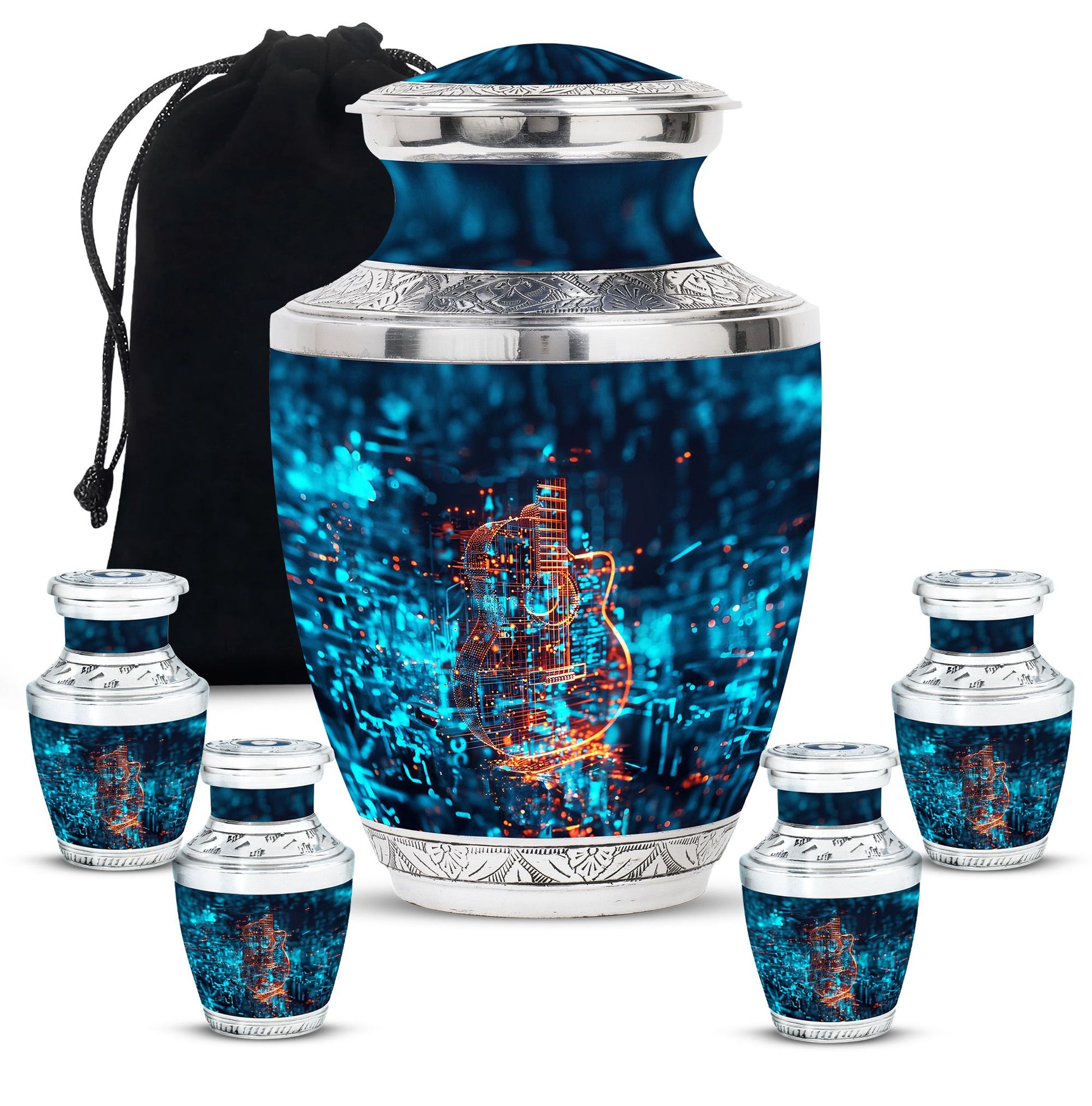 Guitar Urn For Human Ashes Keepsake Funeral, Ashes Cremation Urn