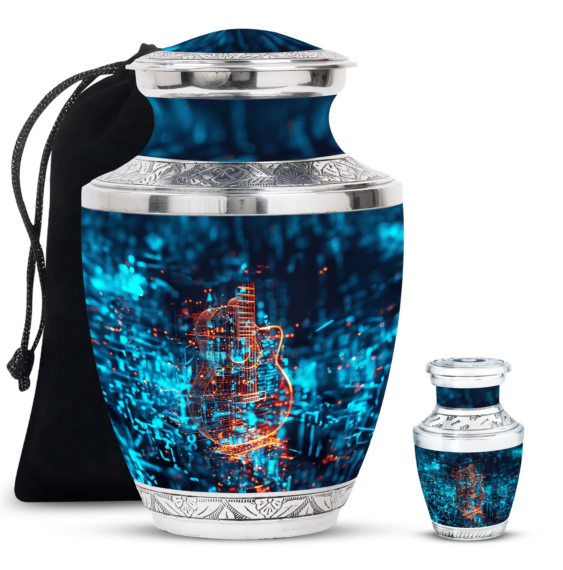 Guitar Urn For Human Ashes Keepsake Funeral, Ashes Cremation Urn