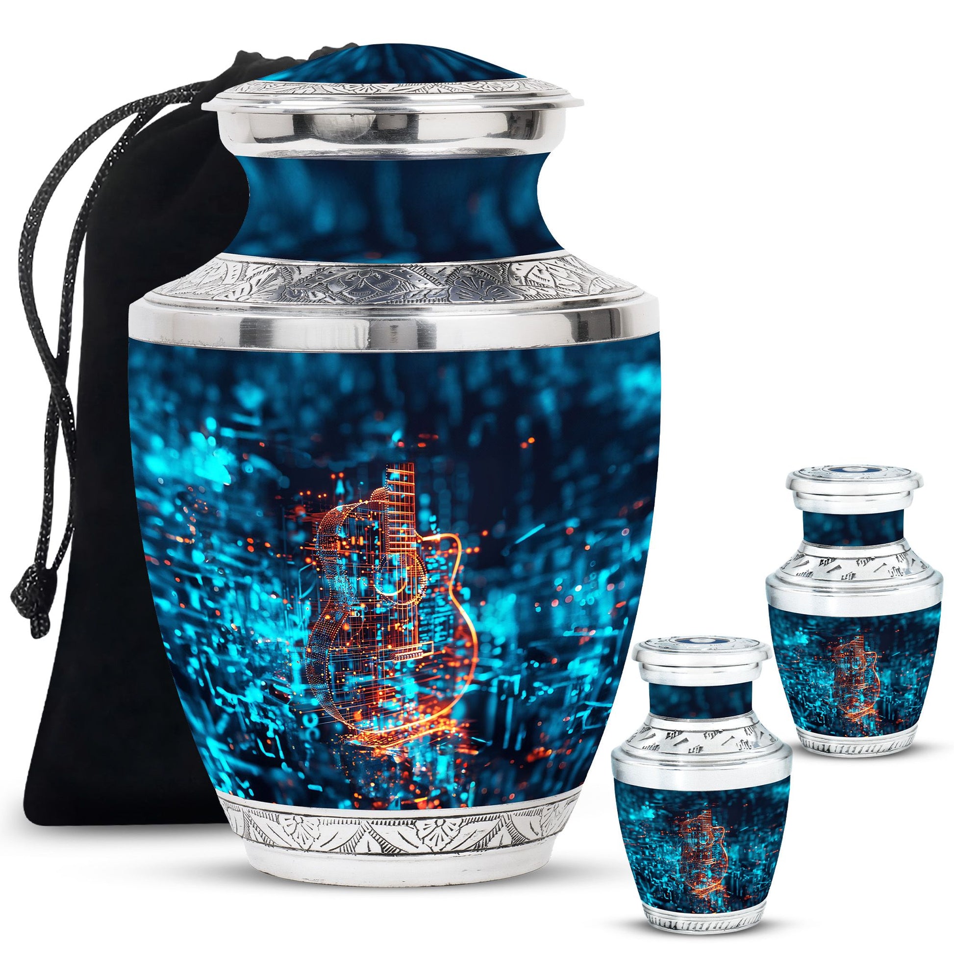 Guitar Urn For Human Ashes Keepsake Funeral, Ashes Cremation Urn