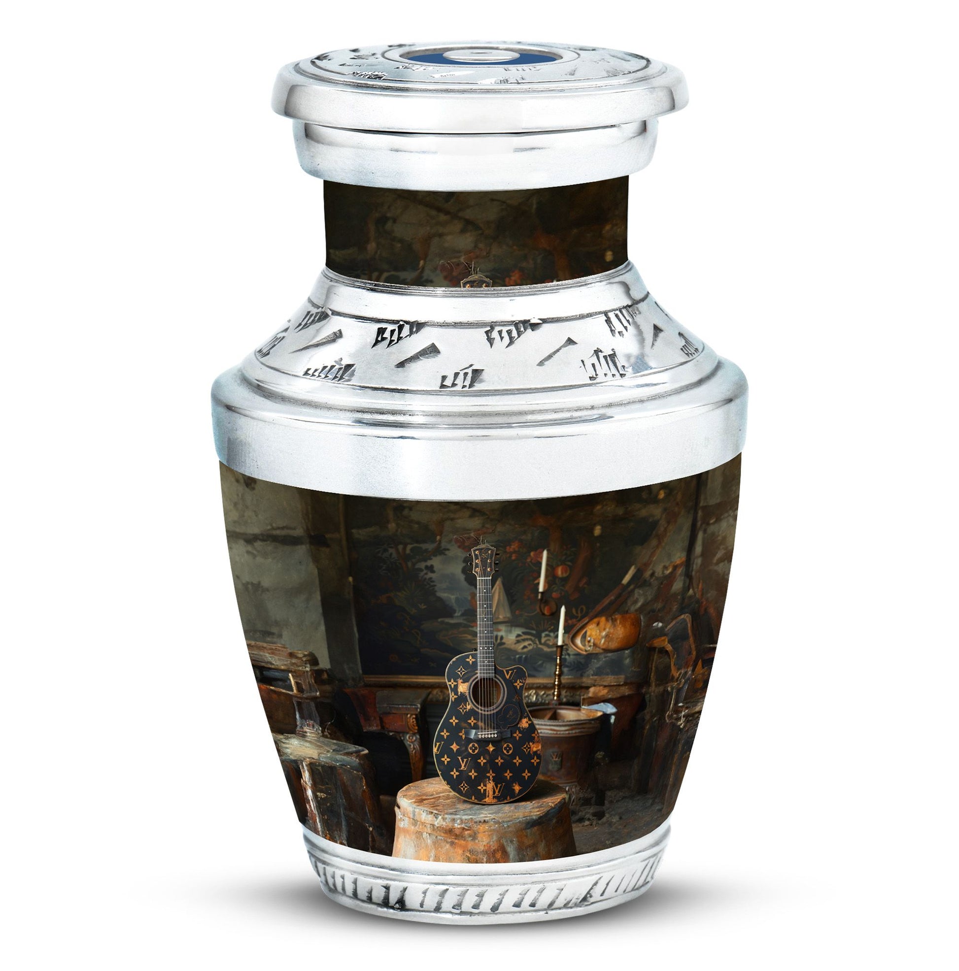 Guitar Small Urn Large Funeral, Ashes Urn For Ashes