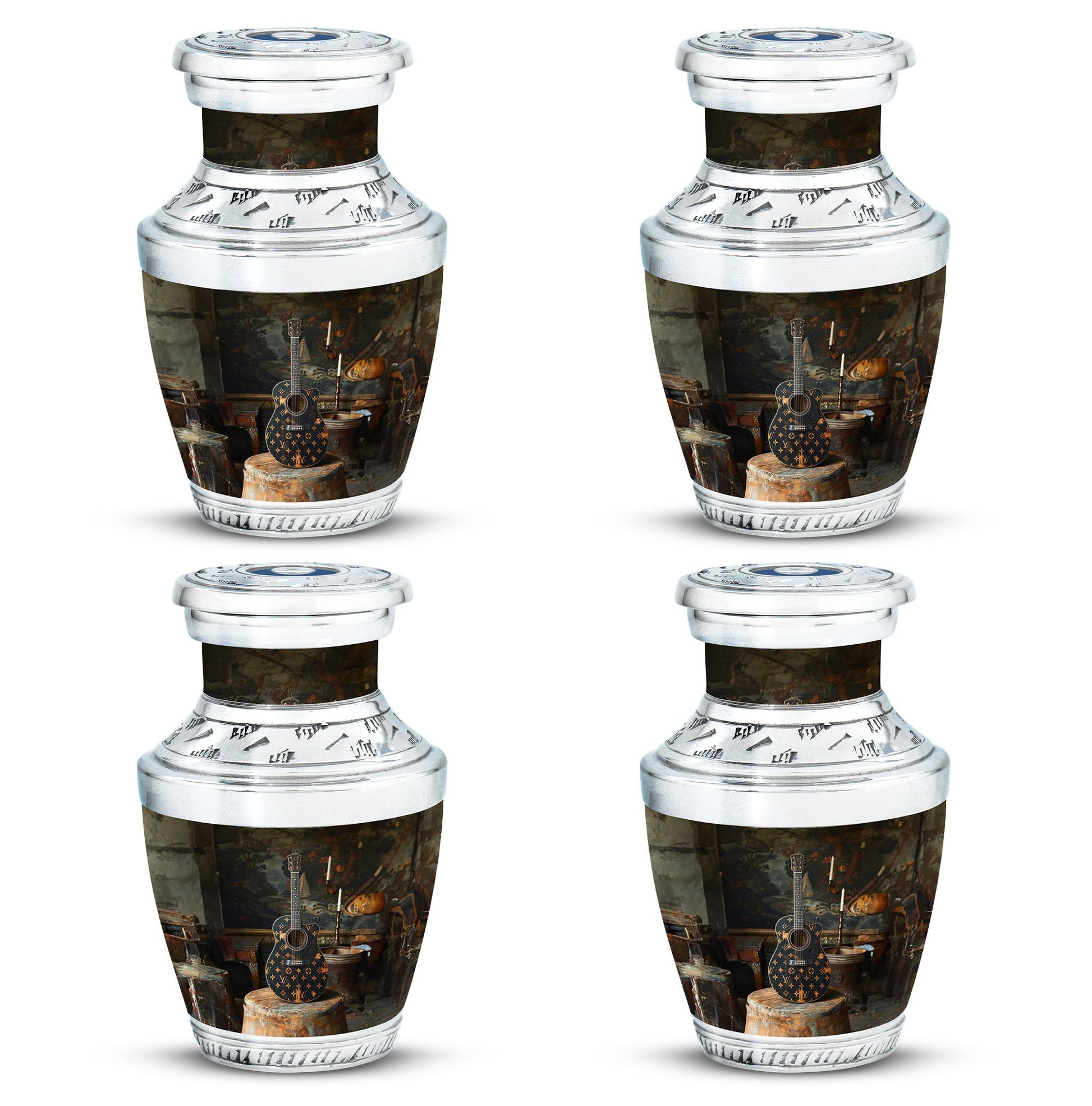 Guitar Small Urn Large Funeral, Ashes Urn For Ashes