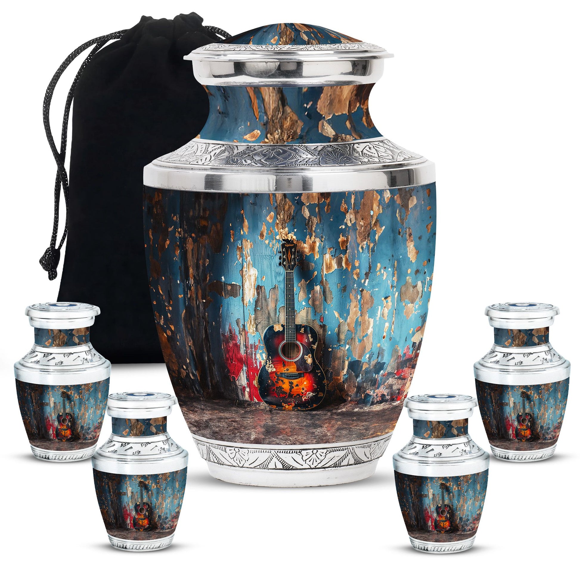 Guitar Mini Urns For Human Ashes Funeral, Ashes Cremation Urn