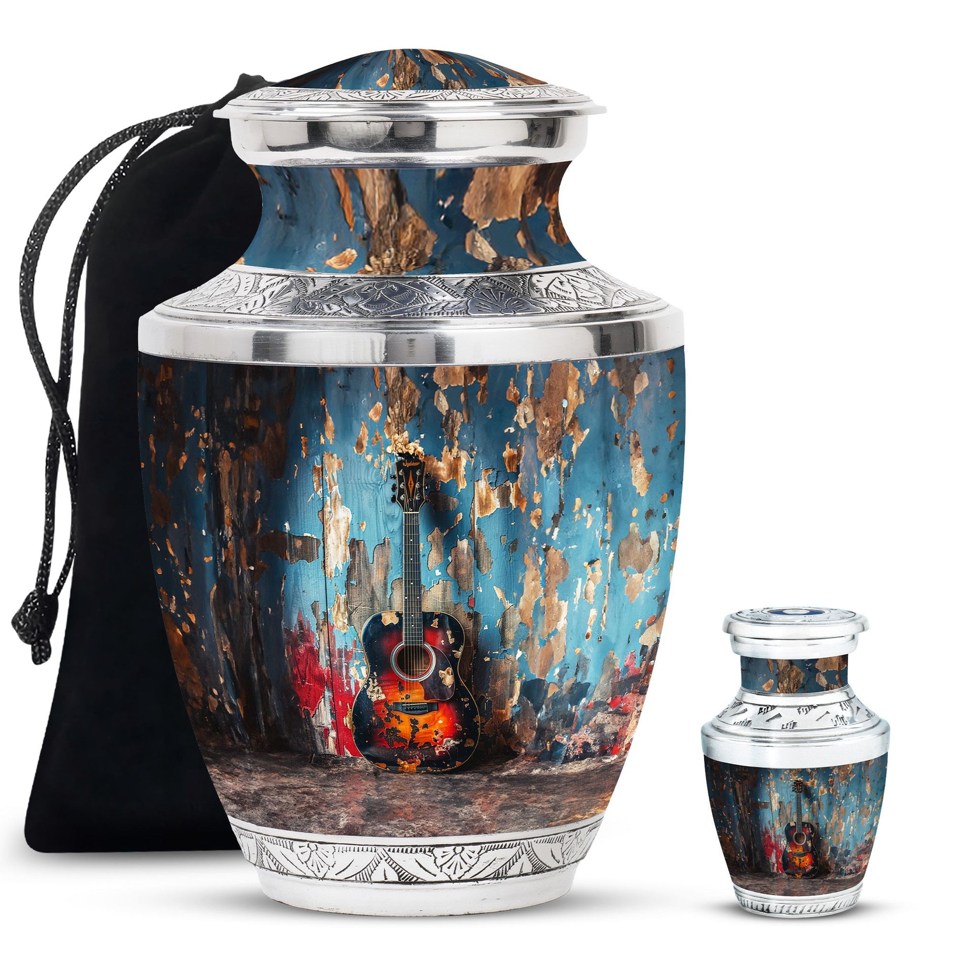 Guitar Mini Urns For Human Ashes Funeral, Ashes Cremation Urn