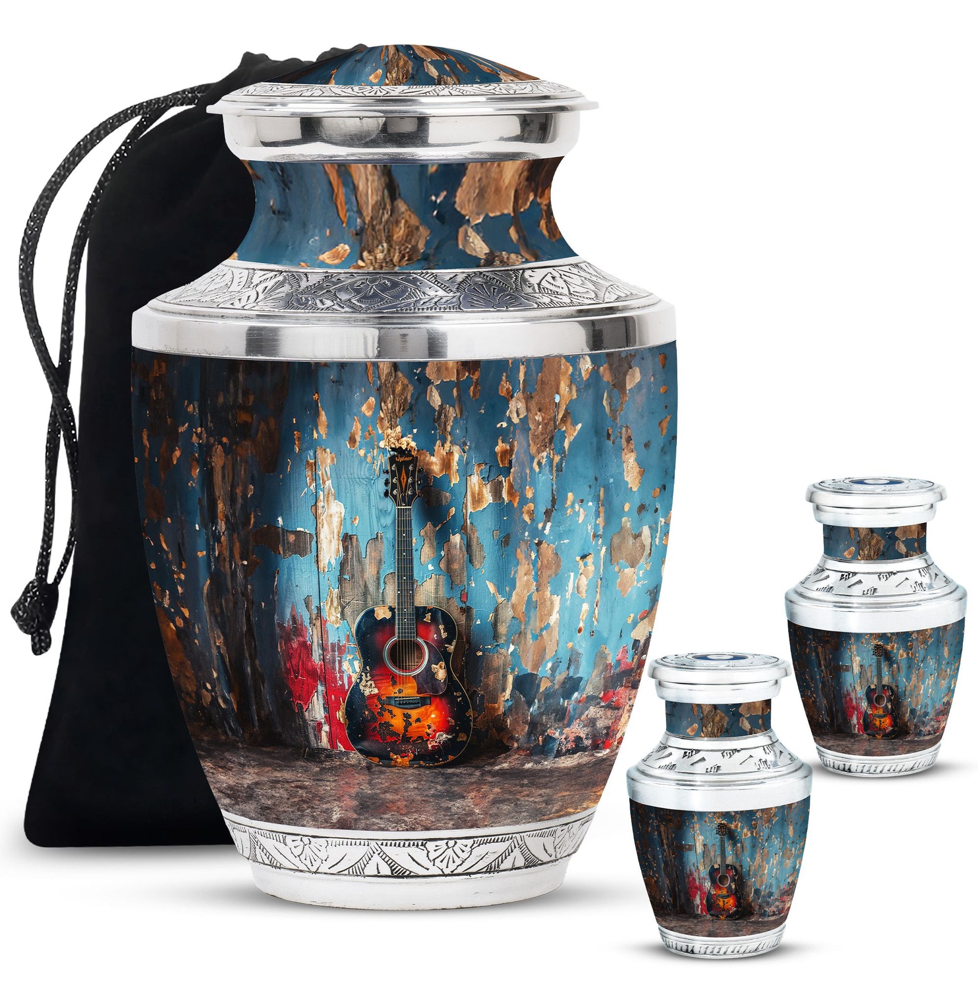 Guitar Mini Urns For Human Ashes Funeral, Ashes Cremation Urn