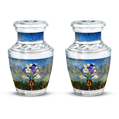 Glass Stained Glass Cremation Urn for Human Ashes - 10-inch, 200 cu in - Yatskia