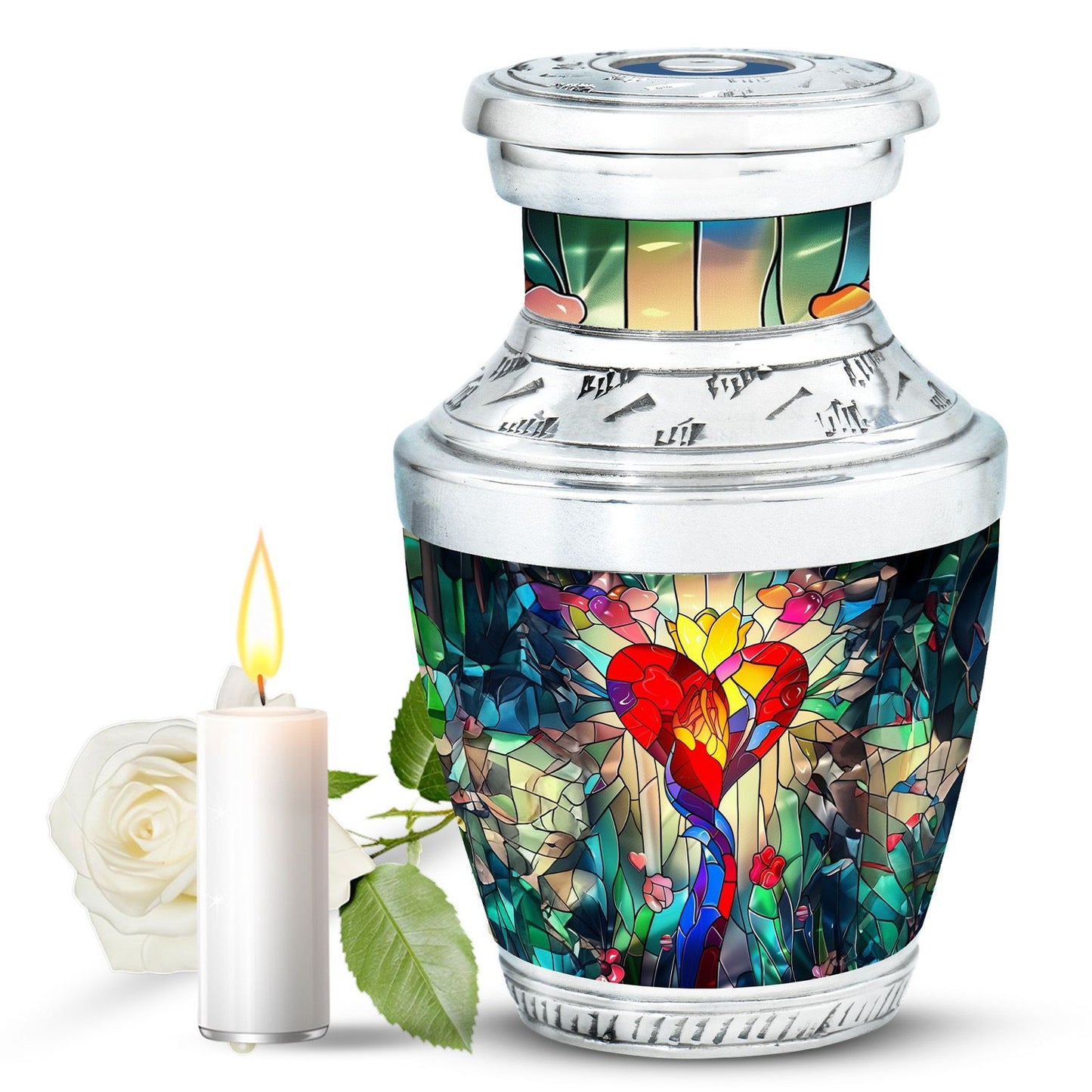 Glass Artistic Cremation Urn for Men - 10-inch, 200 cu in - Yatskia