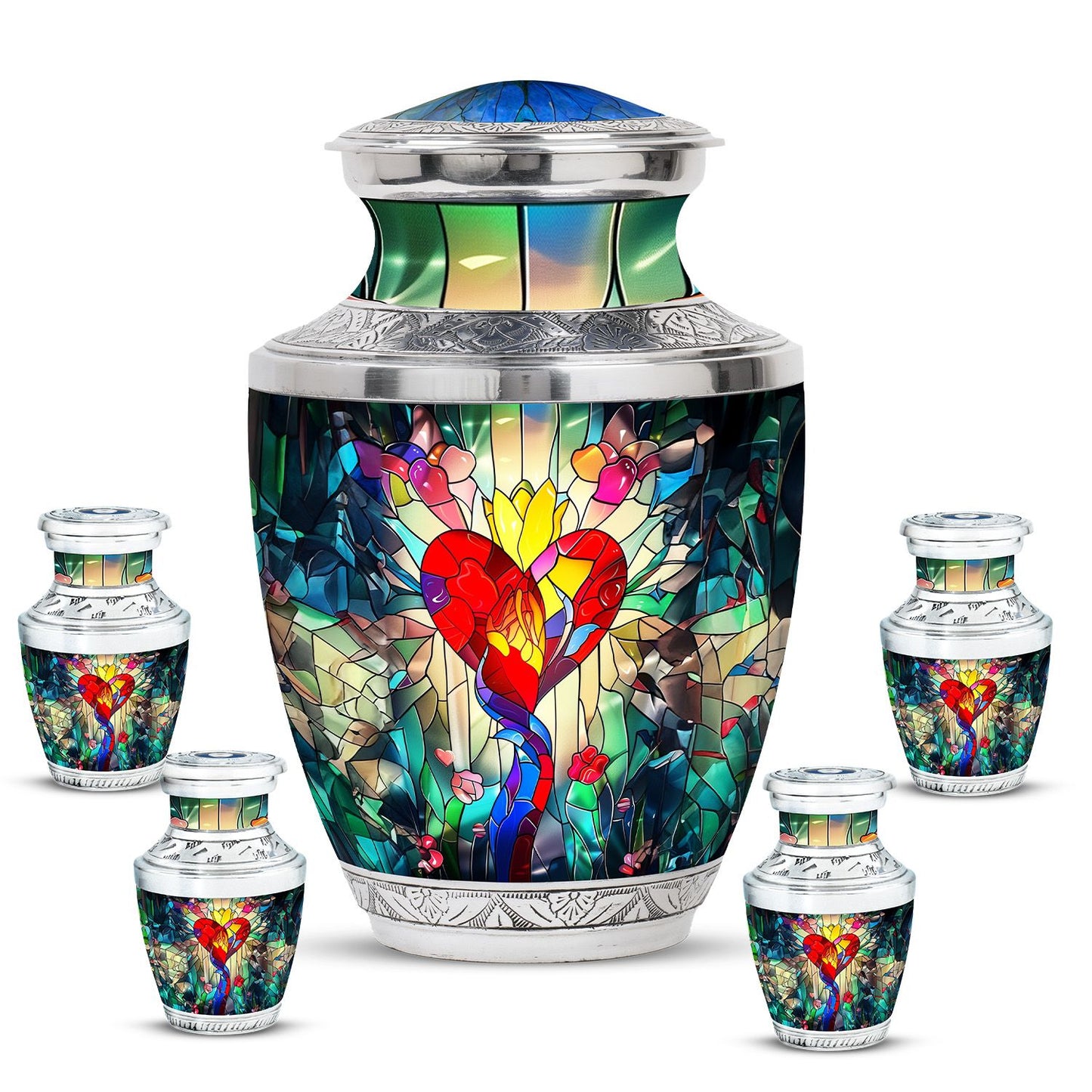 Glass Artistic Cremation Urn for Men - 10-inch, 200 cu in - Yatskia