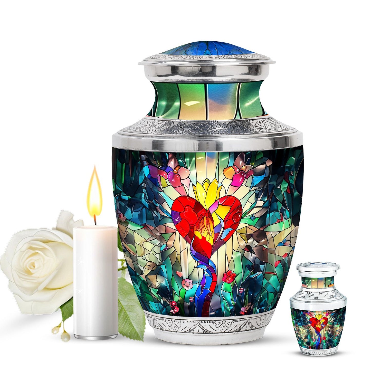 Glass Artistic Cremation Urn for Men - 10-inch, 200 cu in - Yatskia