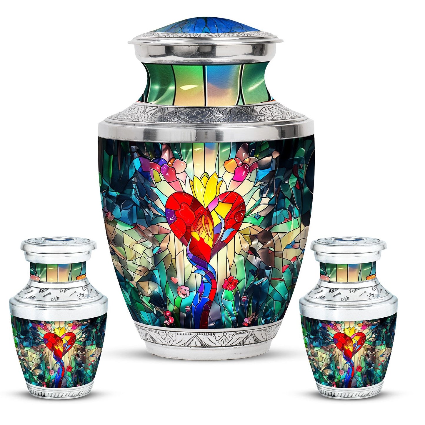 Glass Artistic Cremation Urn for Men - 10-inch, 200 cu in - Yatskia