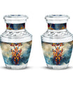 Stained Glass Cremation Urns Large & Small Combo - Funeral Urns For Man
