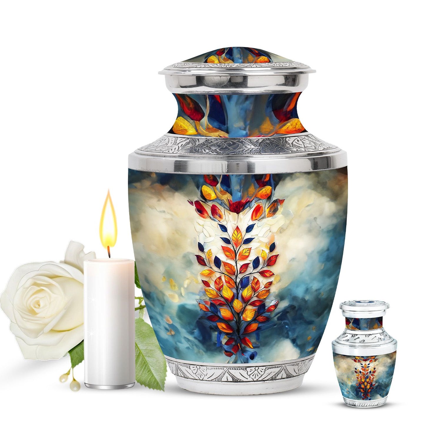 Glass Artistic Keepsake Urn for Human Ashes - 10-inch, 200 cu in - Yatskia