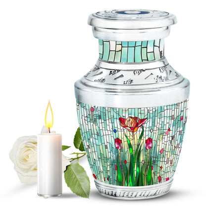 Glass Artistic Cremation Urn for Human Ashes - 10-inch, 200 cu in - Yatskia