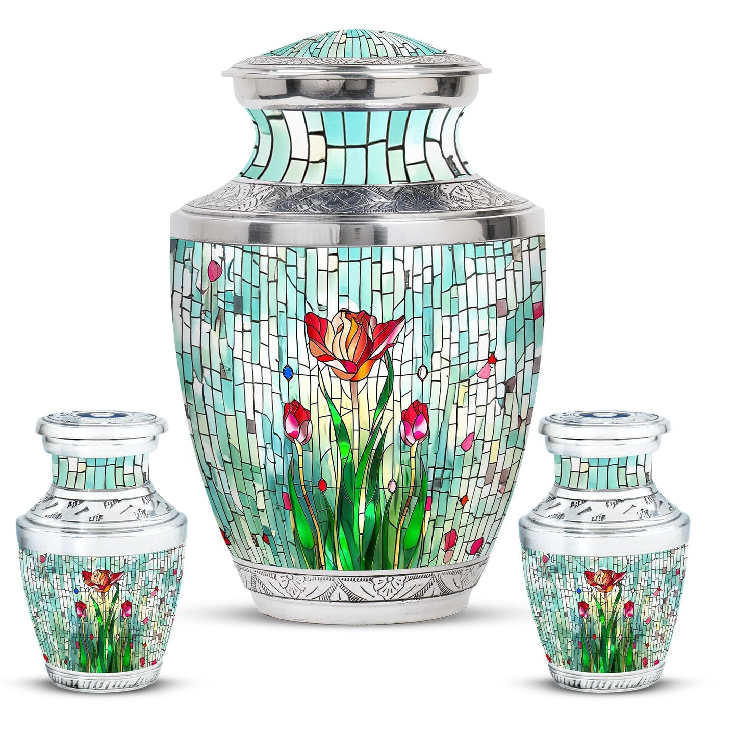 Glass Artistic Cremation Urn for Human Ashes - 10-inch, 200 cu in - Yatskia
