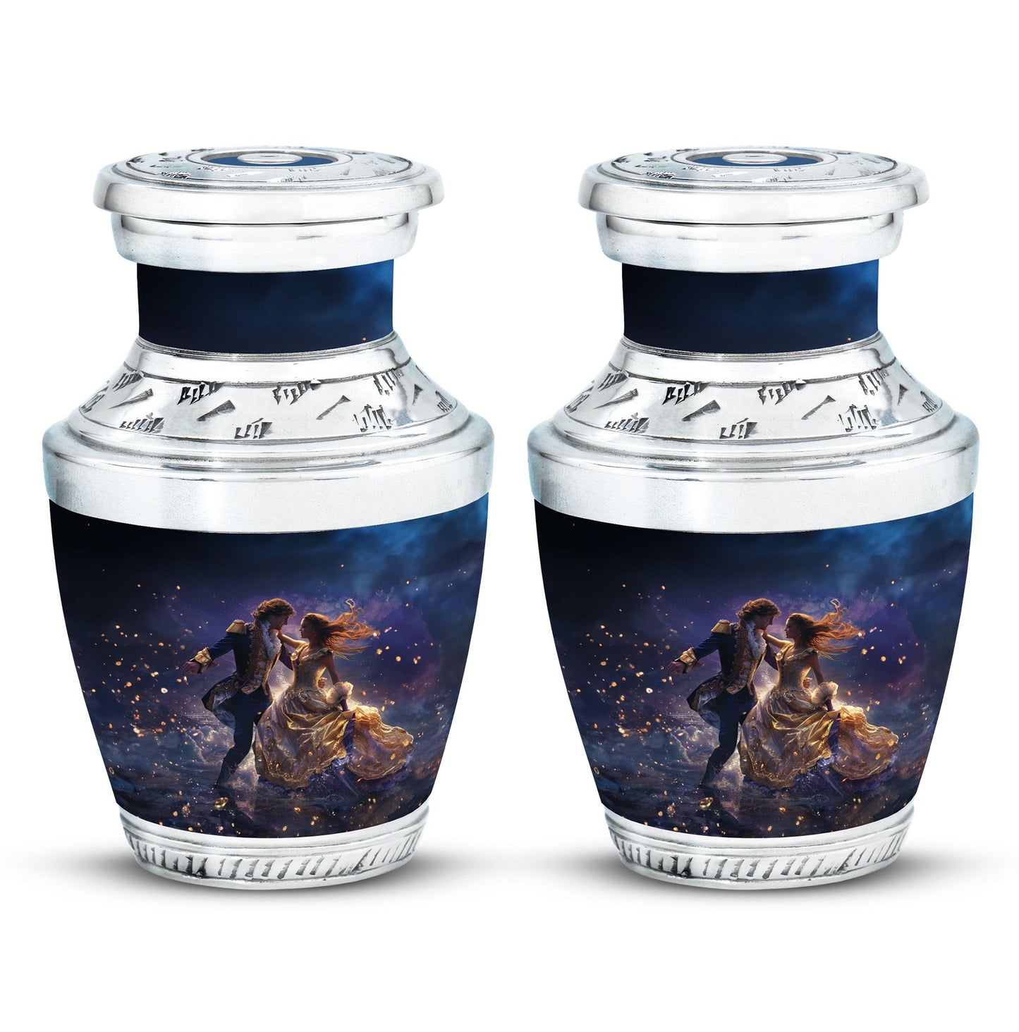 Personalized Couple Cremation Urn for Human Ashes - 10-inch, 200 cu in - Yatskia