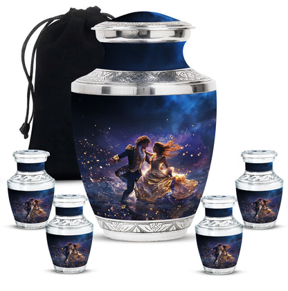 Personalized Couple Cremation Urn for Human Ashes - 10-inch, 200 cu in - Yatskia