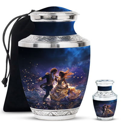 Personalized Couple Cremation Urn for Human Ashes - 10-inch, 200 cu in - Yatskia