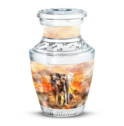 Personalized Elephant Keepsake Urn for Human Ashes - 10-inch, 200 cu in - Yatskia