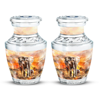 Personalized Elephant Keepsake Urn for Human Ashes - 10-inch, 200 cu in - Yatskia