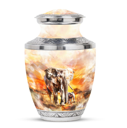 Personalized Elephant Keepsake Urn for Human Ashes - 10-inch, 200 cu in - Yatskia