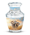 Elephant Family Decorative Urns Large Funeral, Ashes Urn For Ashes