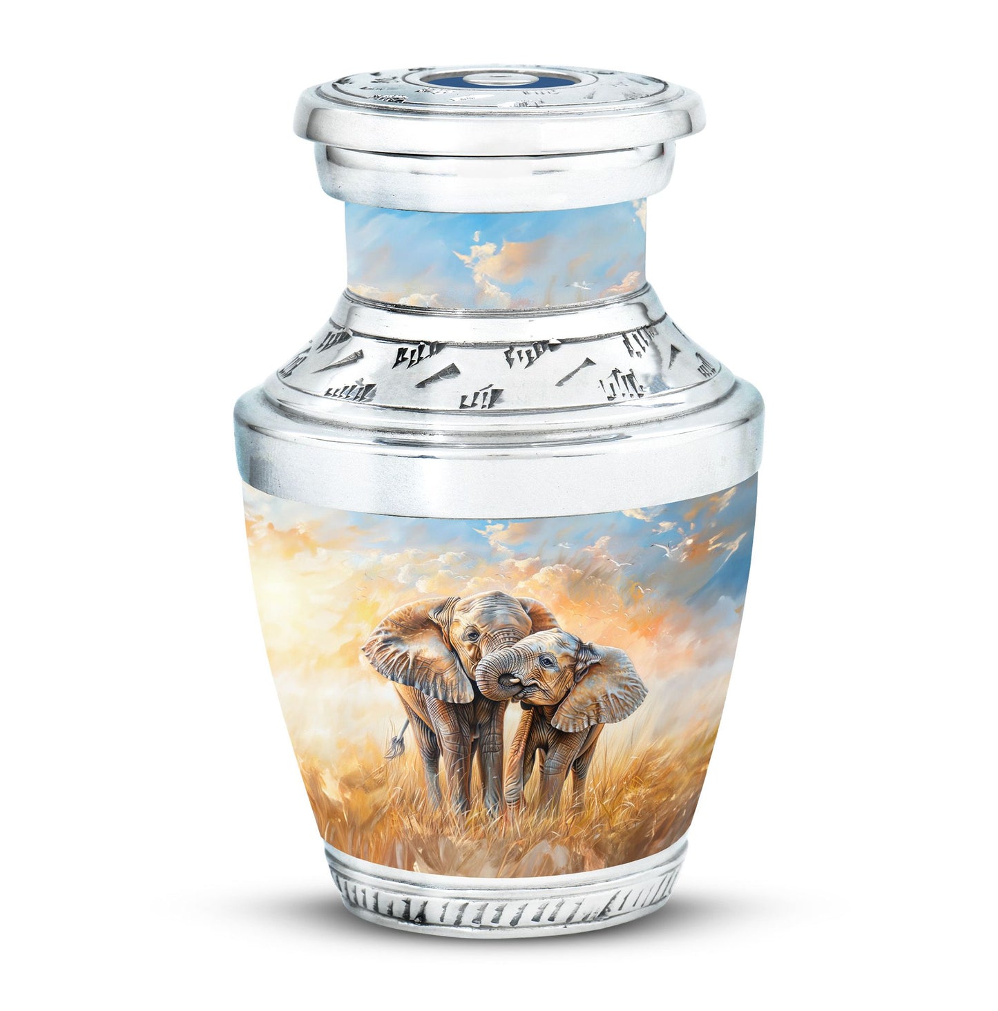 Personalized Elephant Cremation Urn for Men & Women - 10-inch, 200 cu in - Yatskia