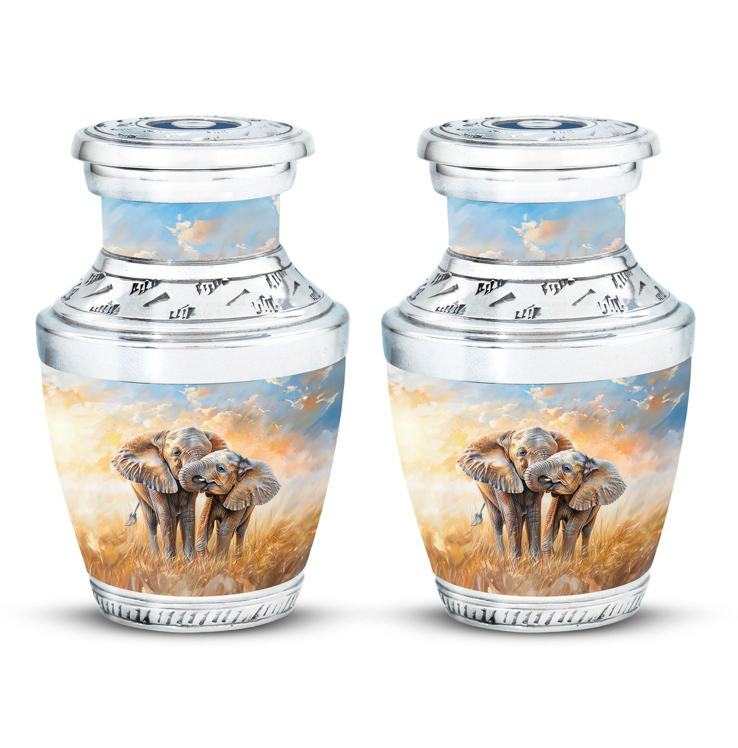 Personalized Elephant Cremation Urn for Men & Women - 10-inch, 200 cu in - Yatskia