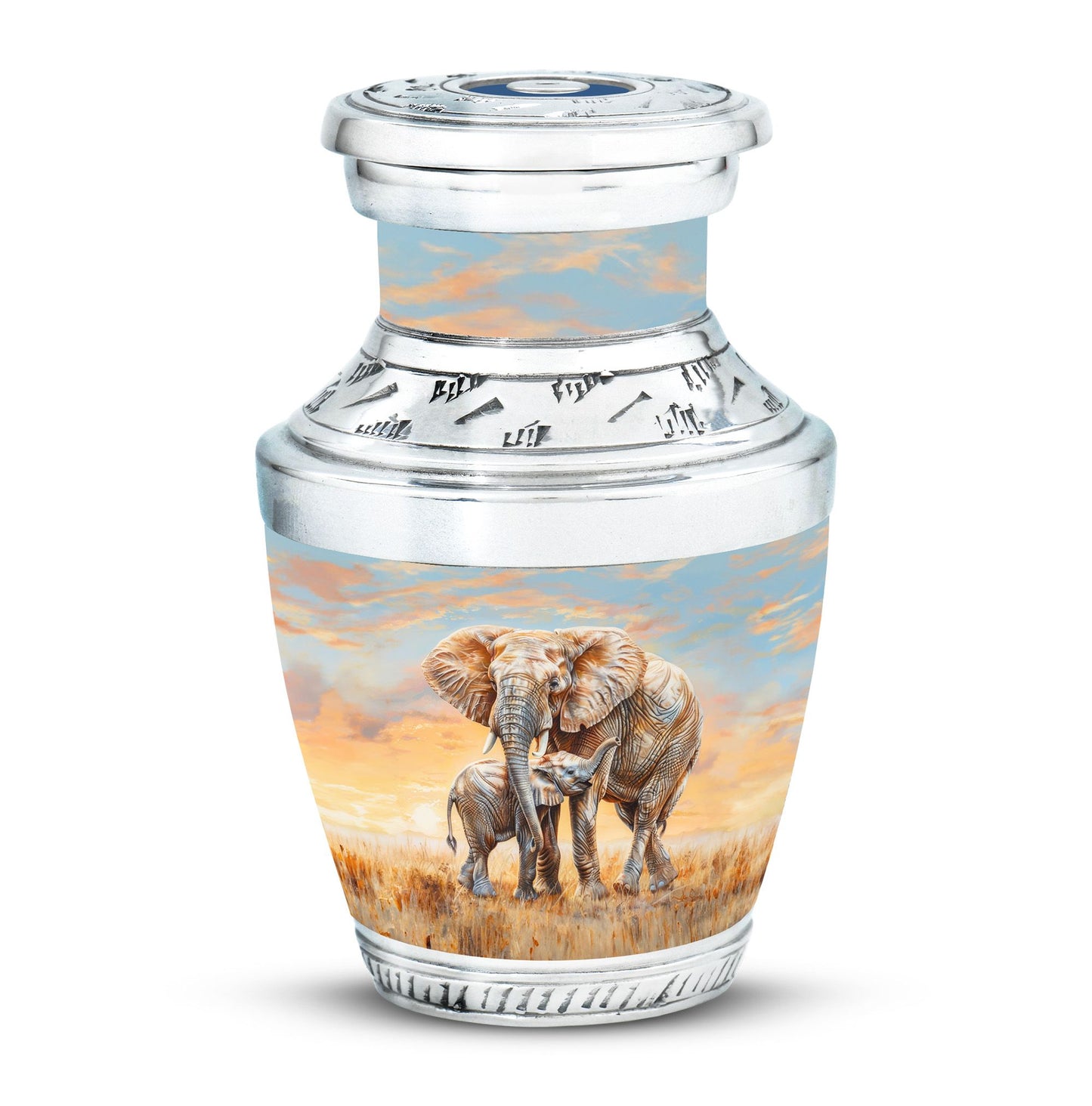 Personalized Elephant Keepsake Urn for Human Ashes - 10-inch, 200 cu in - Yatskia
