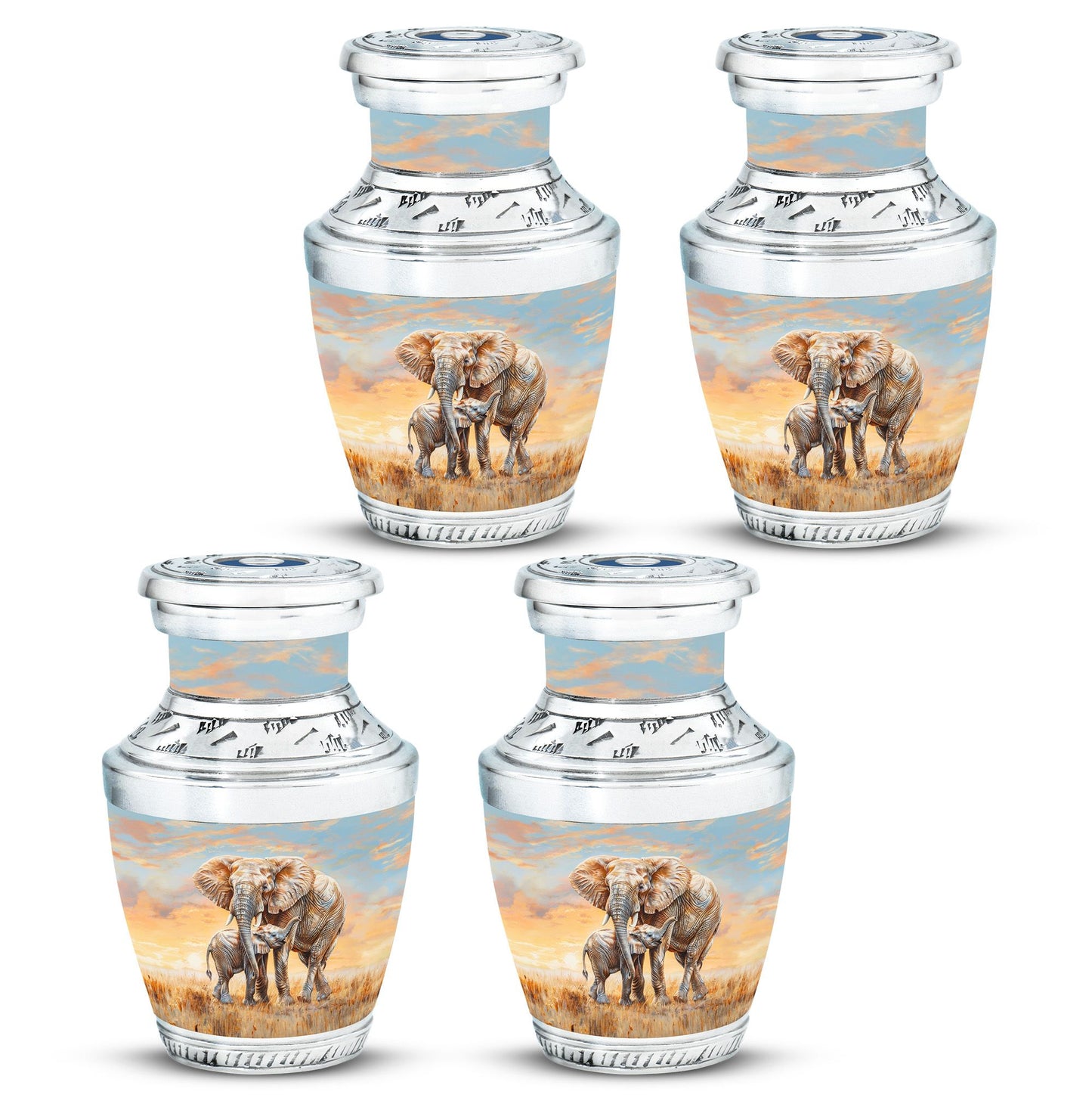 Personalized Elephant Keepsake Urn for Human Ashes - 10-inch, 200 cu in - Yatskia