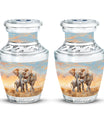Elephant Family Cremation Urns For Men Funeral, Ashes Cremation Urn