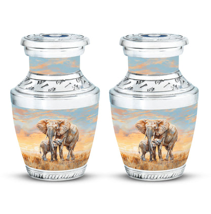 Personalized Elephant Keepsake Urn for Human Ashes - 10-inch, 200 cu in - Yatskia