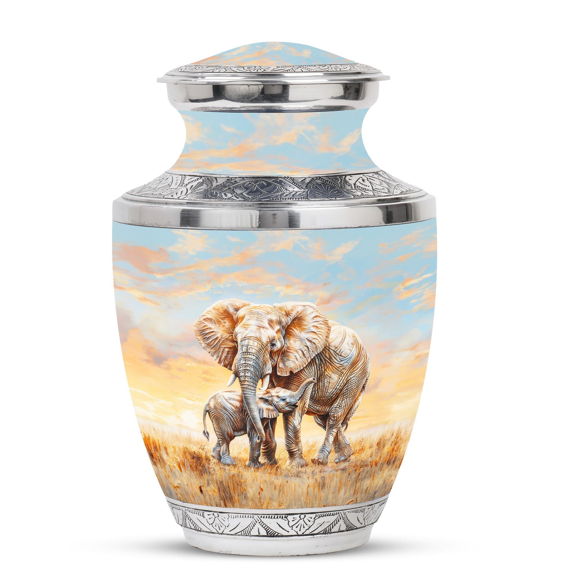 Elephant Family Cremation Urns For Men Funeral, Ashes Cremation Urn