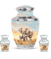 Elephant Family Cremation Urns For Men Funeral, Ashes Cremation Urn