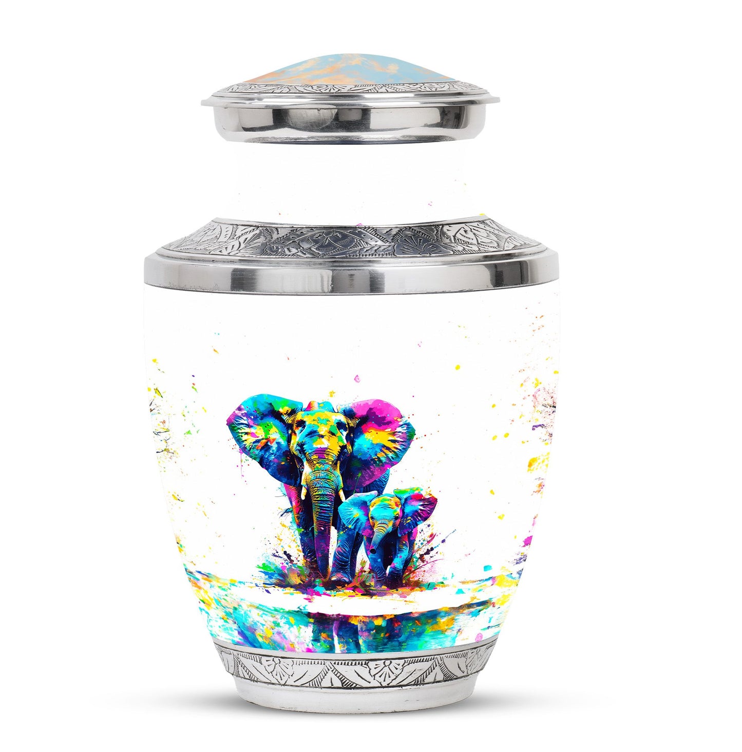 Personalized Elephant Memorial Urn for Mom - 10-inch, 200 cu in - Yatskia