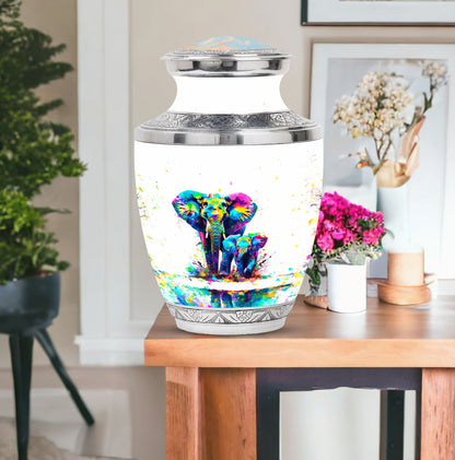 Personalized Elephant Memorial Urn for Mom - 10-inch, 200 cu in - Yatskia