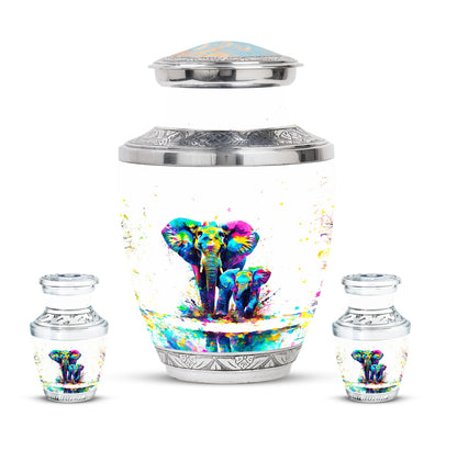 Personalized Elephant Memorial Urn for Mom - 10-inch, 200 cu in - Yatskia
