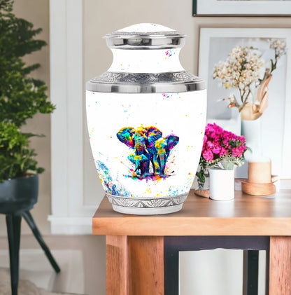 Personalized Elephant Keepsake Urn for Human Ashes - 10-inch, 200 cu in - Yatskia