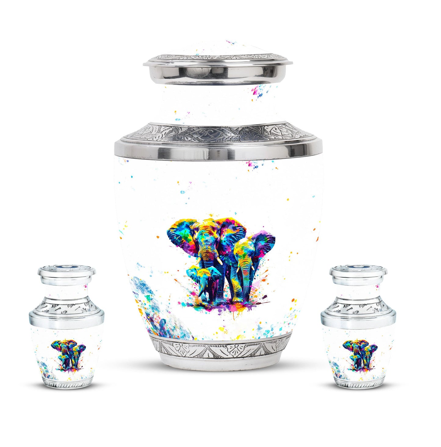 Personalized Elephant Keepsake Urn for Human Ashes - 10-inch, 200 cu in - Yatskia