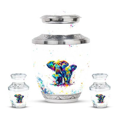 Personalized Elephant Keepsake Urn for Human Ashes - 10-inch, 200 cu in - Yatskia