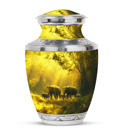 Personalized Elephant Cremation Urn for Human Ashes - 10-inch, 200 cu in - Yatskia