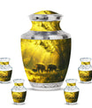 Elephant Family Cremation Urns For Human Ashes - Mini Urn Set For Ashes