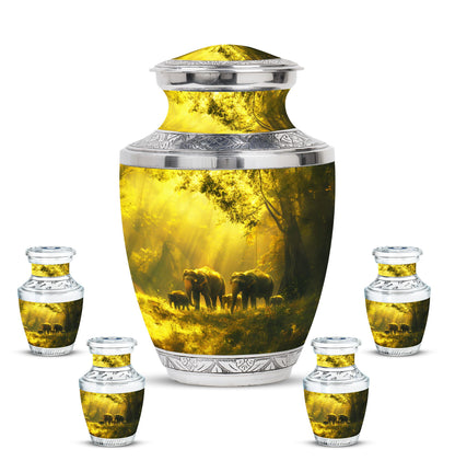 Personalized Elephant Cremation Urn for Human Ashes - 10-inch, 200 cu in - Yatskia
